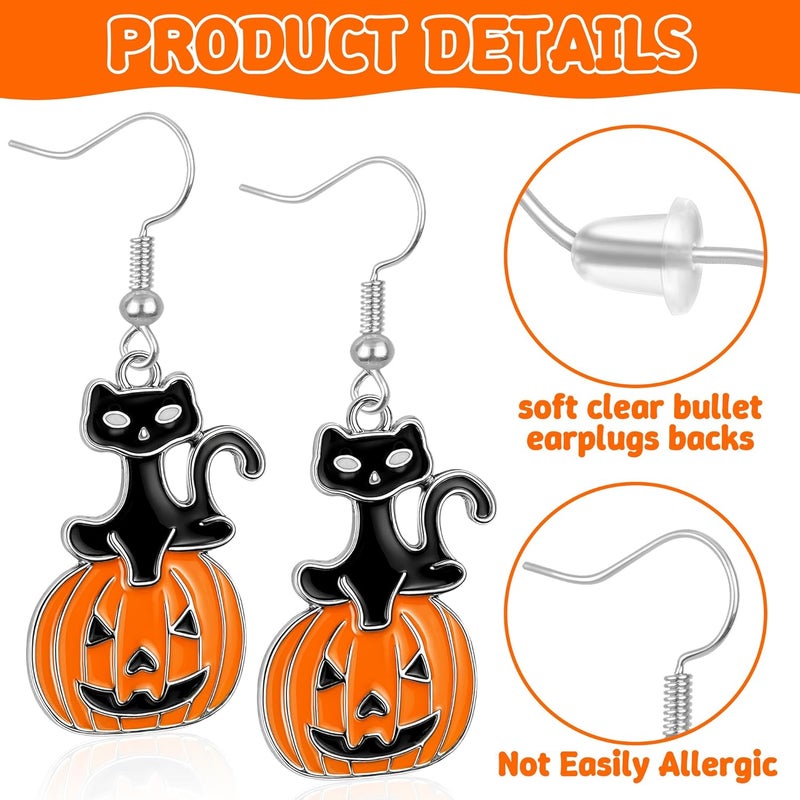 Fullive Thanksgiving Earrings, Fall Stud Dangle Turkey Earrings, Hypoallergenic Thanksgiving Accessory for Women Adult - Image 3